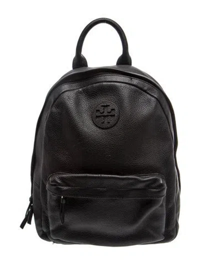 Pre-owned Tory Burch Signature Backpack In Black