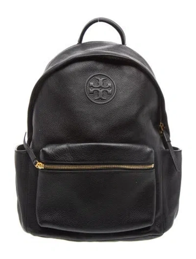 Pre-owned Tory Burch Signature Backpack In Black