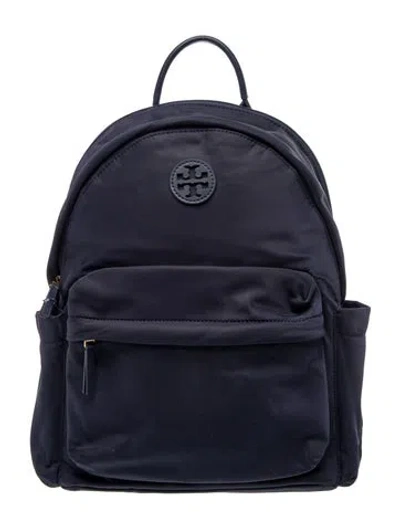 Pre-owned Tory Burch Signature Backpack In Black