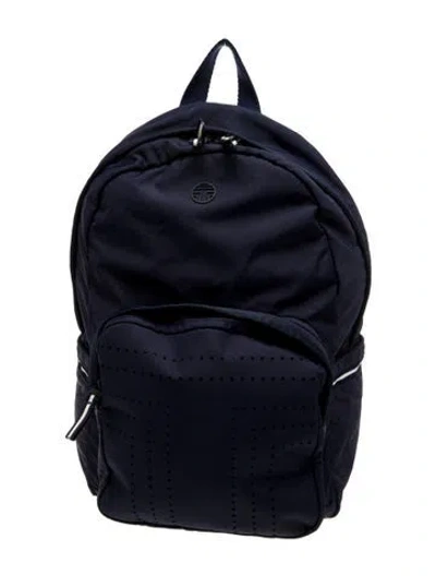 Pre-owned Tory Burch Signature Backpack In Blue