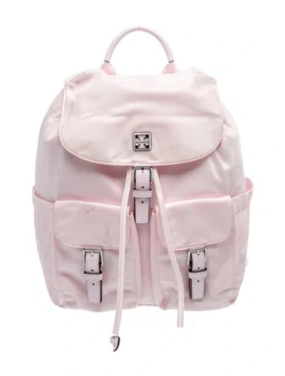 Pre-owned Tory Burch Signature Backpack In Pink
