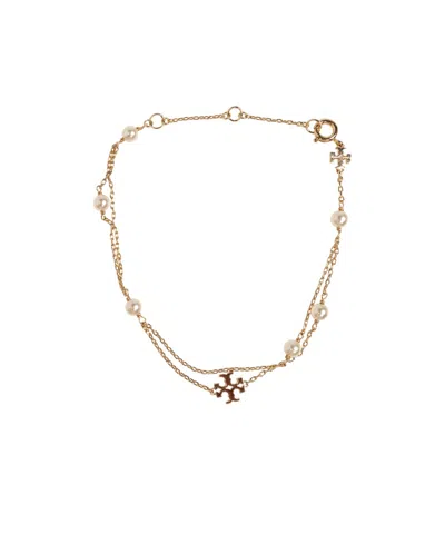 Tory Burch Moondance Layered Pearl Bracelet In Gold