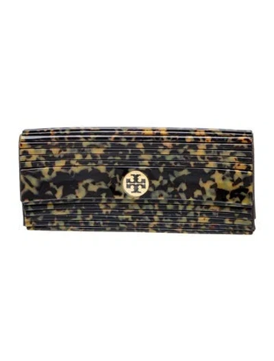 Pre-owned Tory Burch Signature Clutch In Black