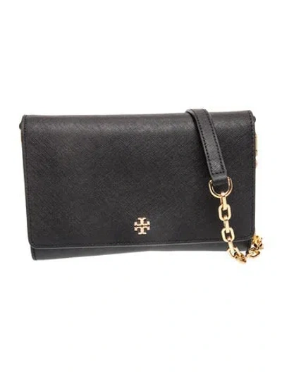 Pre-owned Tory Burch Signature Clutch In Black