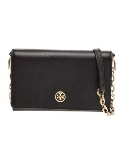 Pre-owned Tory Burch Signature Clutch In Black
