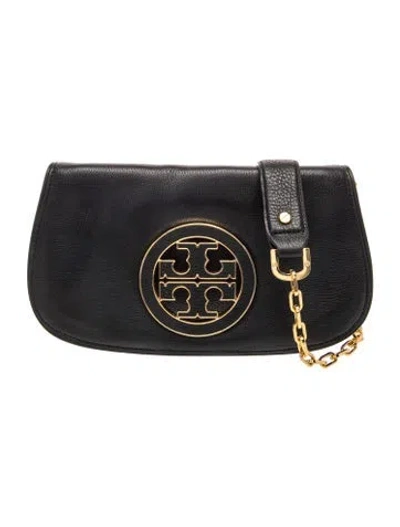 Pre-owned Tory Burch Signature Clutch In Black