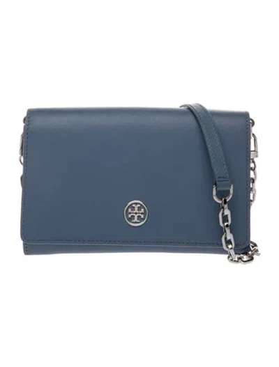 Pre-owned Tory Burch Signature Clutch In Blue