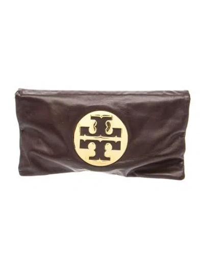 Pre-owned Tory Burch Signature Clutch In Brown