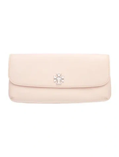 Pre-owned Tory Burch Signature Clutch In Neutral