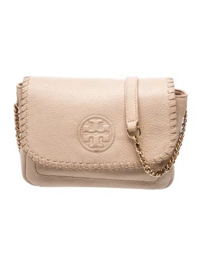 Pre-owned Tory Burch Signature Clutch In Neutral