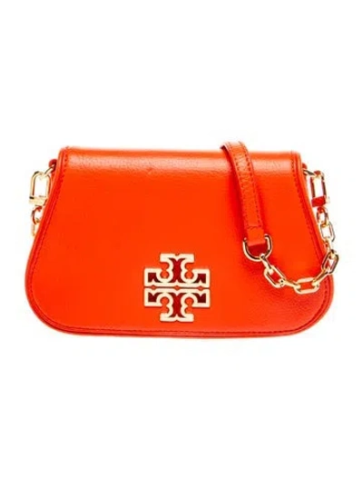 Pre-owned Tory Burch Signature Clutch In Orange