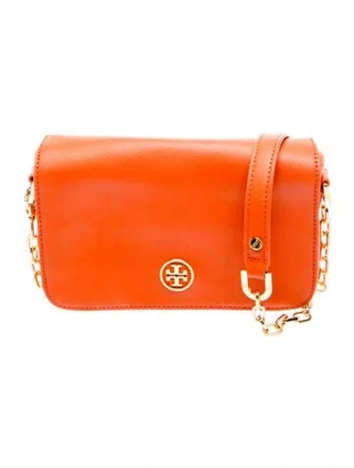 Pre-owned Tory Burch Signature Clutch In Orange