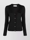 Tory Burch Simone Wool And Silk Cardigan In Black