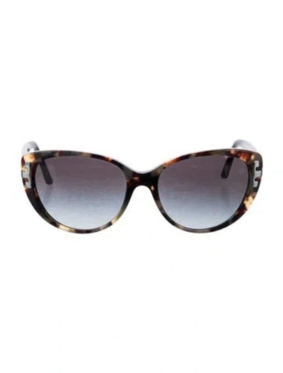Pre-owned Tory Burch Signature Logo Cat-eye Sunglasses In Gray