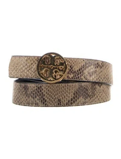 Pre-owned Tory Burch Signature Logo Leather Belt