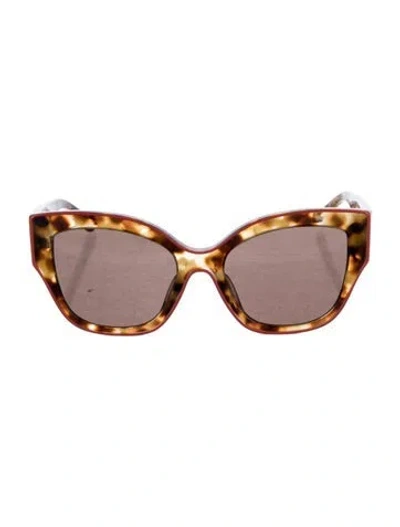 Pre-owned Tory Burch Signature Logo Oversize Sunglasses In Brown