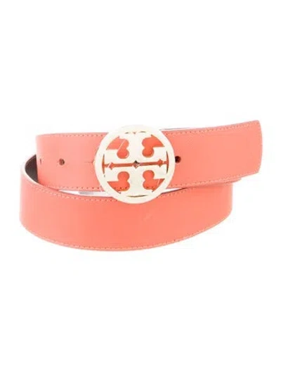 Pre-owned Tory Burch Signature Logo Skinny Belt Kit In Orange