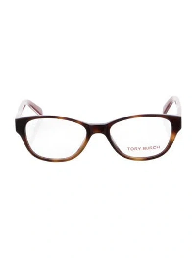 Pre-owned Tory Burch Signature Logo Square Eyeglasses In Multi