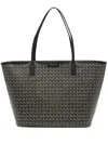 Tory Burch Spacious Black Cotton Tote With Structured Silhouette In Black