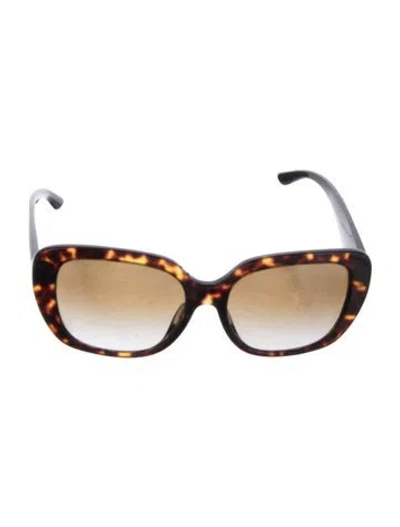 Pre-owned Tory Burch Signature Logo Wayfarer Sunglasses In Black