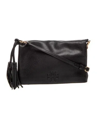 Pre-owned Tory Burch Signature Messenger Bag In Black