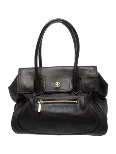 Pre-owned Tory Burch Signature Shoulder Bag In Black