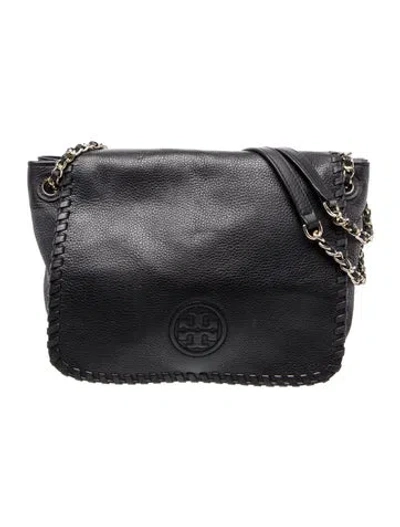 Pre-owned Tory Burch Signature Shoulder Bag In Black
