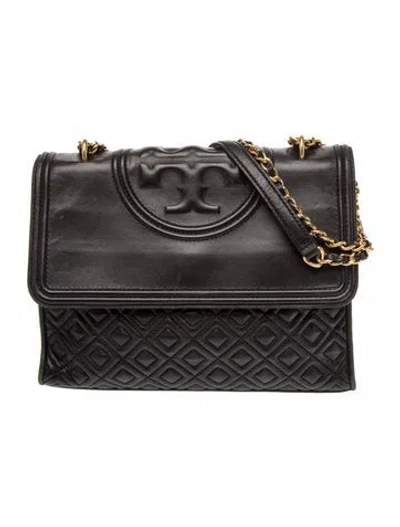 Pre-owned Tory Burch Signature Shoulder Bag In Black
