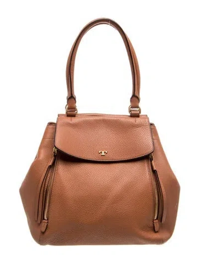 Pre-owned Tory Burch Signature Shoulder Bag In Brown