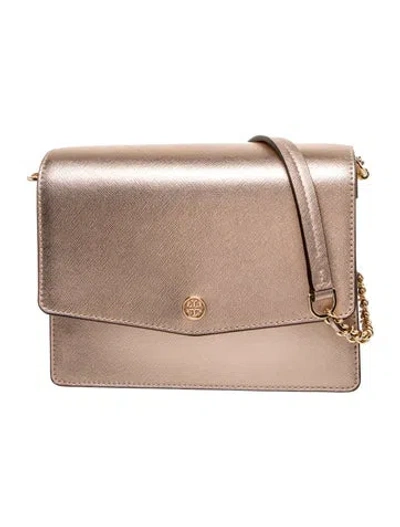 Pre-owned Tory Burch Signature Shoulder Bag In Gray