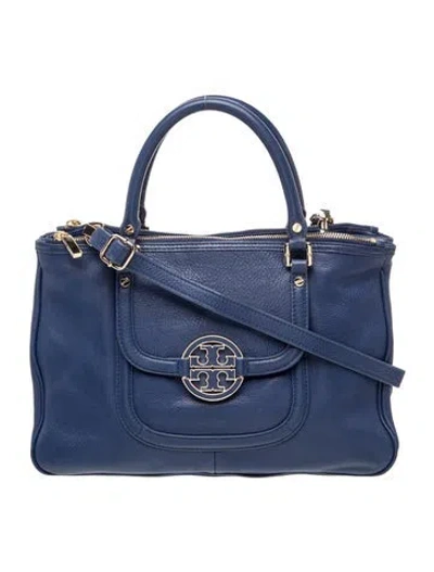 Pre-owned Tory Burch Signature Top Handle Bag In Blue