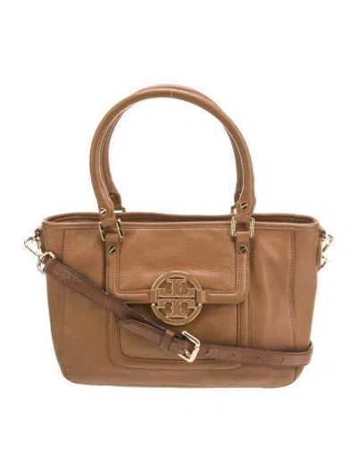 Pre-owned Tory Burch Signature Top Handle Bag In Brown