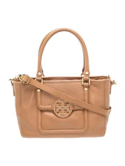 Pre-owned Tory Burch Signature Top Handle Bag In Brown