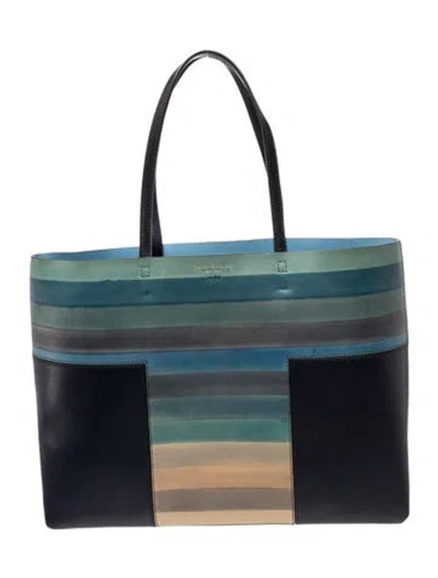 Pre-owned Tory Burch Signature Tote In Blue