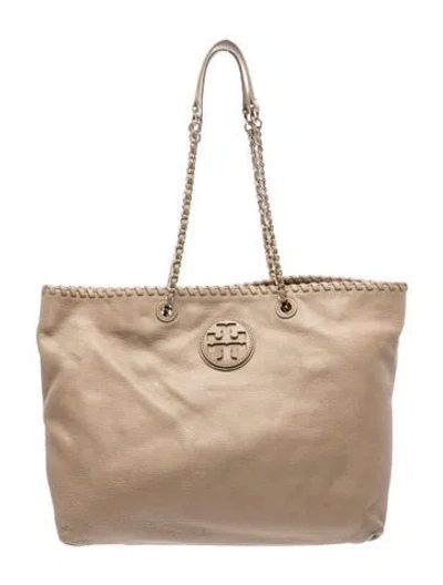 Pre-owned Tory Burch Signature Tote In Neutral