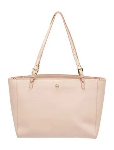 Pre-owned Tory Burch Signature Tote In Neutral
