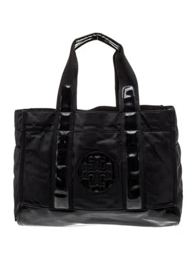 Pre-owned Tory Burch Signature Weekender Bag In Black