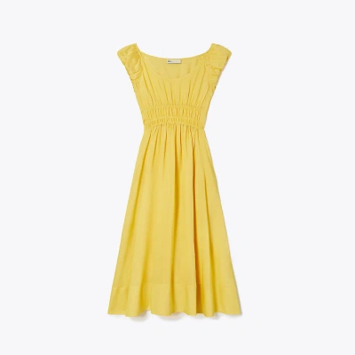 Tory Burch Silk And Viscose Dress In Yellow Stripe