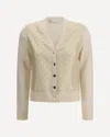 Shop Tory Burch Silk And Wool Cardigan With Logos