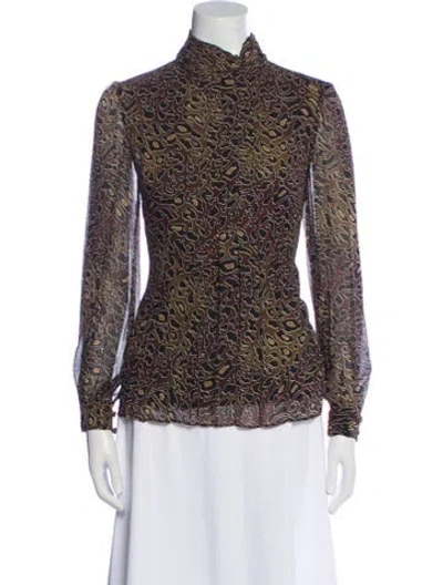 Pre-owned Tory Burch Silk Animal Print Blouse