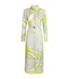 Tory Burch Silk Belted Midi Shirt Dress In Multi