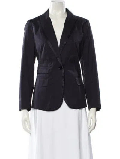 Pre-owned Tory Burch Silk Blazer In Blue