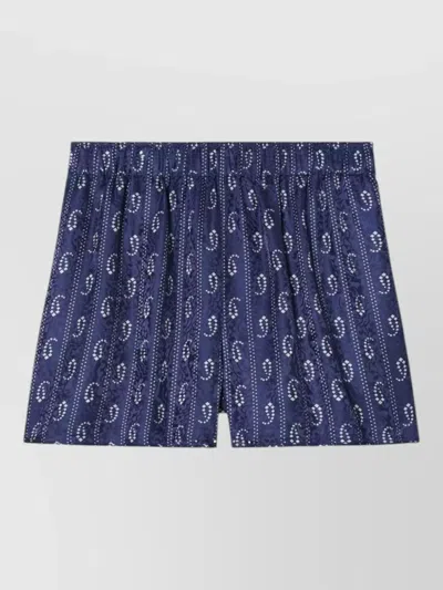 Tory Burch Silk Blend Shorts Paisley Lightweight Relaxed In Multi