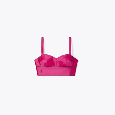 Tory Burch Silk Bra Top In Pink