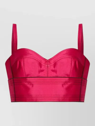 Tory Burch Silk Bra Top Sweetheart Neckline Straps In Pink