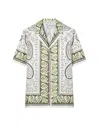 Tory Burch Silk Camp Shirt With Cockatoo Print For Women In Multi