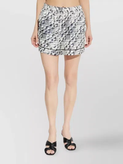 TORY BURCH SILK CAMP SHORTS ABSTRACT PRINT