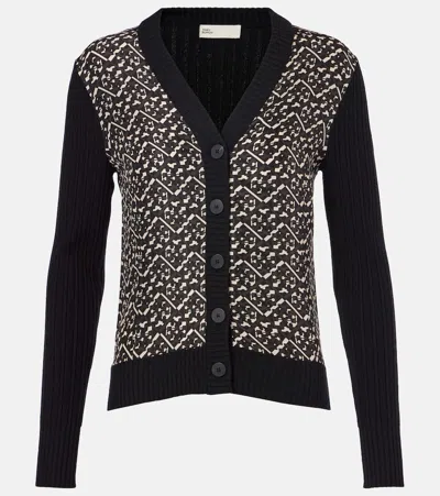 Tory Burch Silk Cardigan In Black