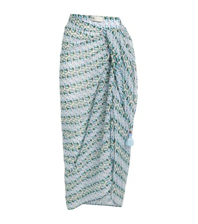 Tory Burch Silk-cotton Duck Print Pareo In Multi
