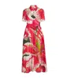 Tory Burch Silk-cotton Lily Print Midi Dress